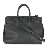 Grey Grained Calfskin Small Souple Sac De Jour
