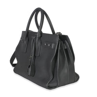 Grey Grained Calfskin Small Souple Sac De Jour