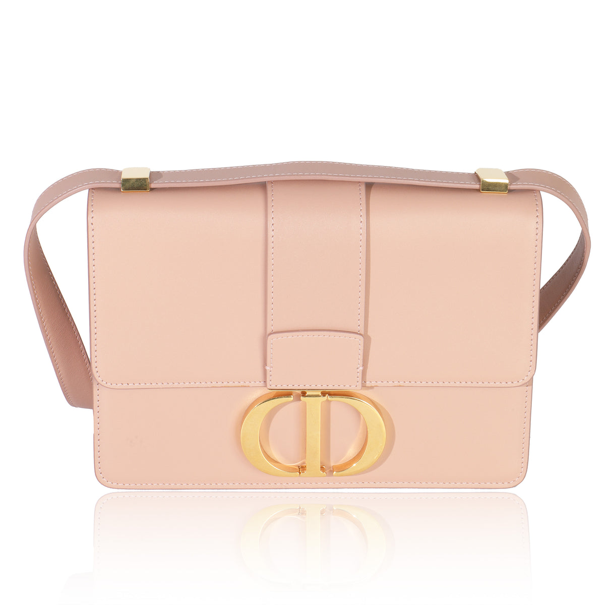 Beige Smooth Box Calfskin 30 Montaigne Flap Bag