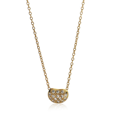 Yellow Gold Diamond Elsa Peretti Bean Pendant