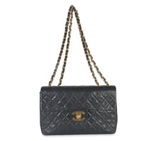 Vintage 24K Black Quilted Lambskin Jumbo Single Flap Bag