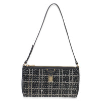 Black White Beaded Pochette Tirette