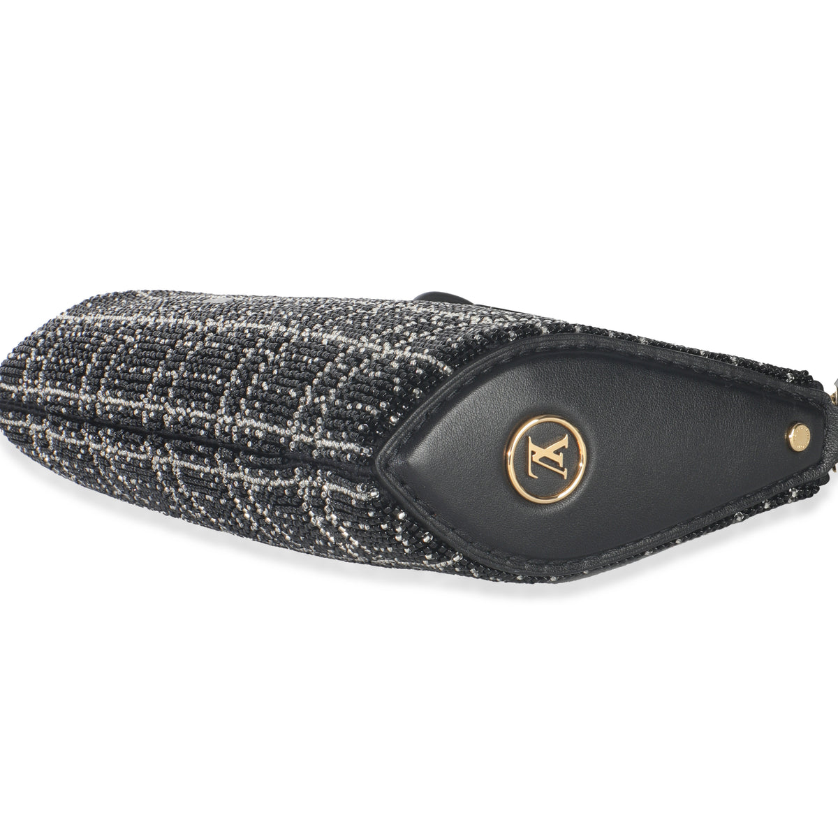 Black White Beaded Pochette Tirette