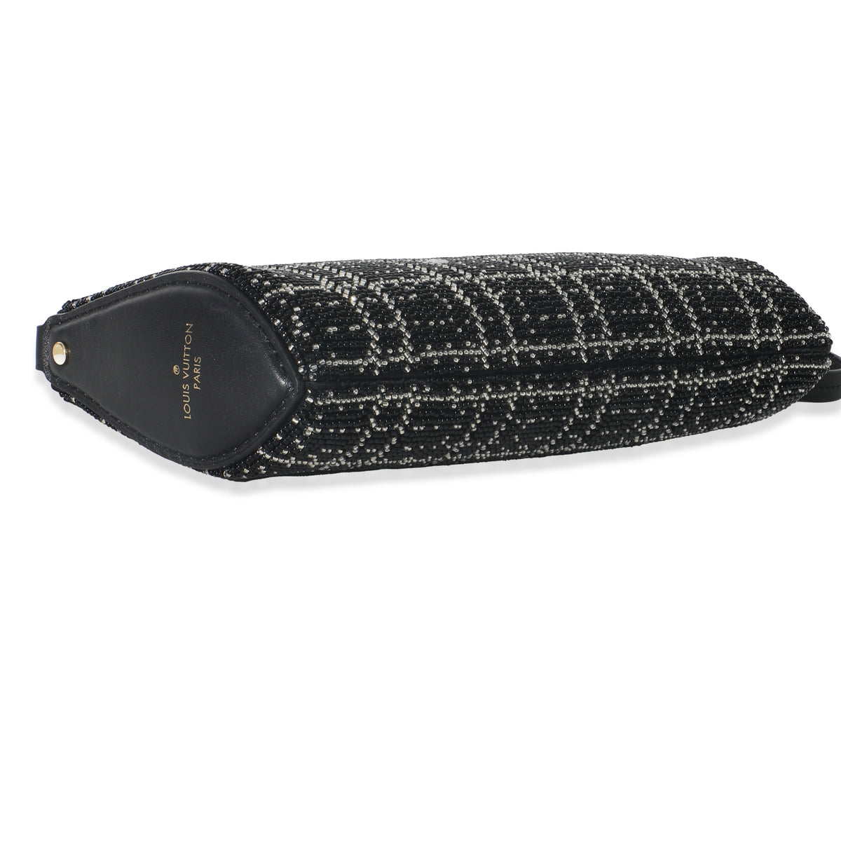 Black White Beaded Pochette Tirette