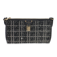 Black White Beaded Pochette Tirette