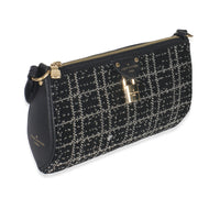 Black White Beaded Pochette Tirette