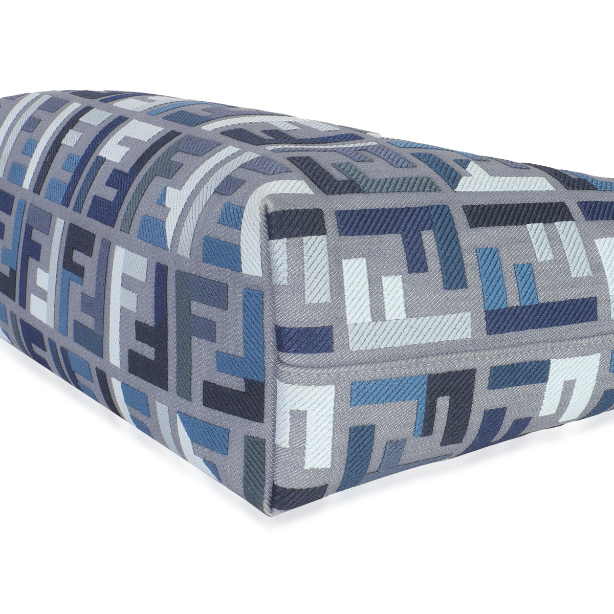 Blue FF Embroidery Canvas Large Denim Roll Tote