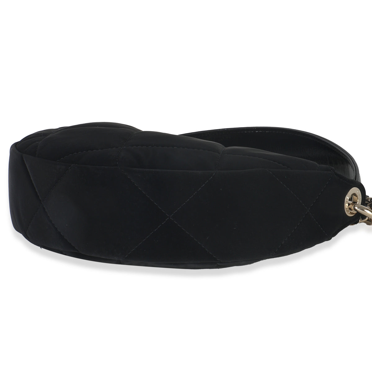 Black Velvet Effect Nylon Clutch with Chain