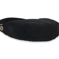 Black Velvet Effect Nylon Clutch with Chain