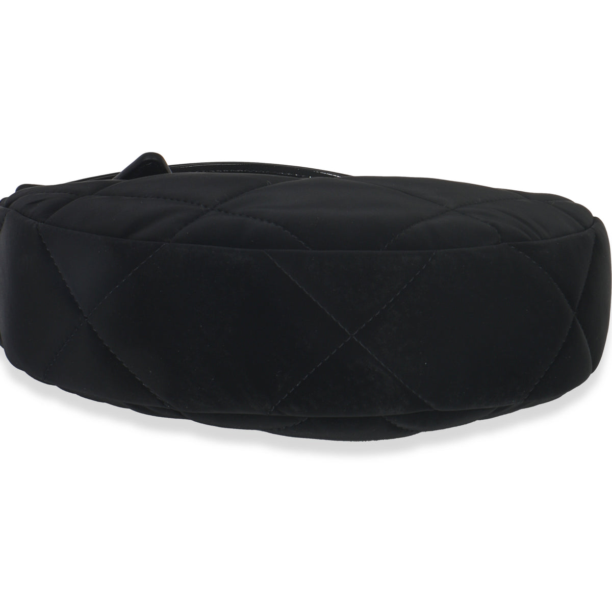 Black Velvet Effect Nylon Clutch with Chain