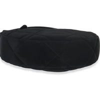 Black Velvet Effect Nylon Clutch with Chain