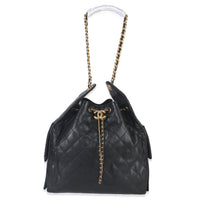 Black Quilted Caviar Medium Chanel 25 Hobo Handbag