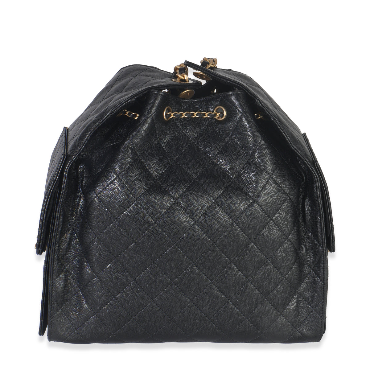 Black Quilted Caviar Medium Chanel 25 Hobo Handbag