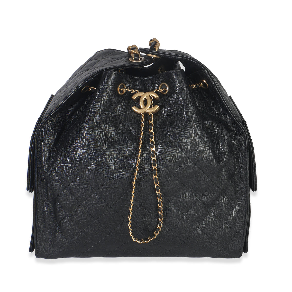 Black Quilted Caviar Medium Chanel 25 Hobo