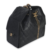 Black Quilted Caviar Medium Chanel 25 Hobo Handbag