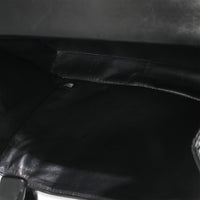 Black Patent Chocolate Bar Top Handle Flap Bag