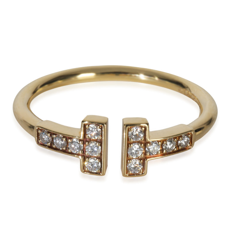 Yellow Gold Diamond Tiffany T Wire Ring