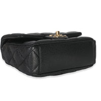 Black Quilted Grained Lambskin Mini Flap