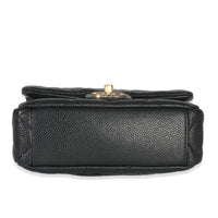 Black Quilted Grained Lambskin Mini Flap