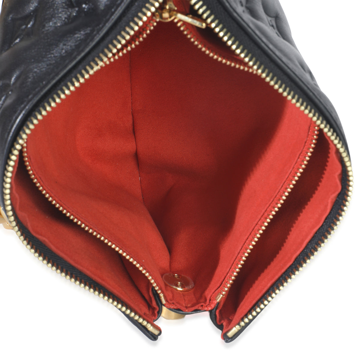 Black Monogram Embossed Lambskin Coussin BB