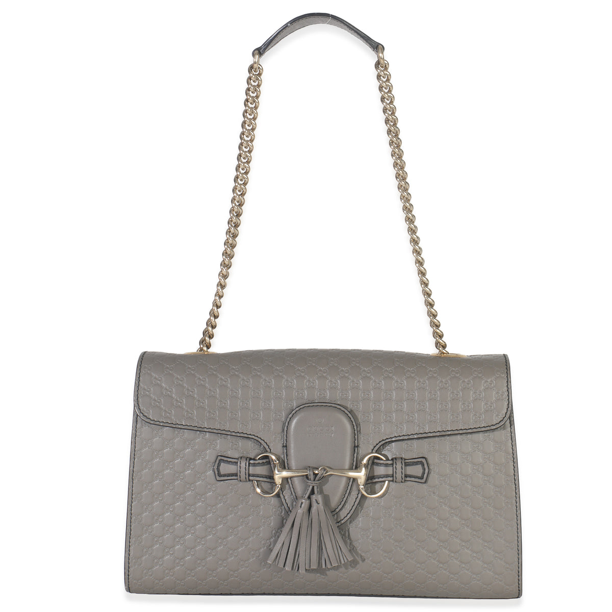 Grey Guccissima Leather Medium Chain Shoulder Bag