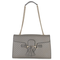 Grey Guccissima Leather Medium Chain Shoulder Bag