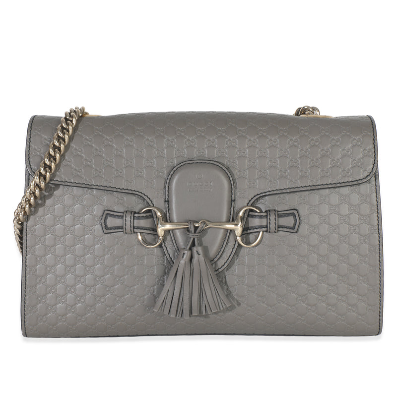 Grey Guccissima Leather Medium Chain Shoulder Bag