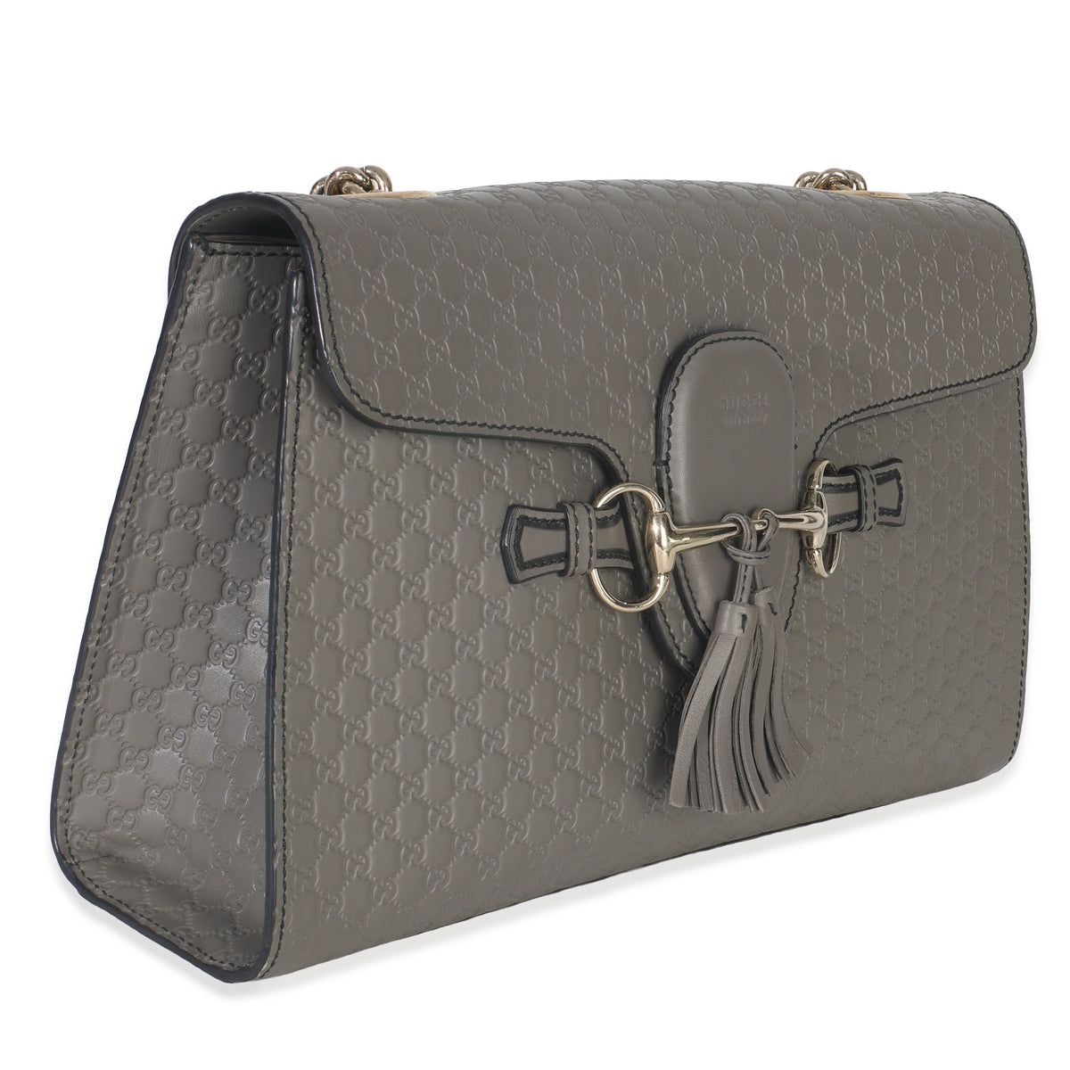Grey Guccissima Leather Medium Chain Shoulder Bag