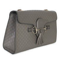 Grey Guccissima Leather Medium Chain Shoulder Bag