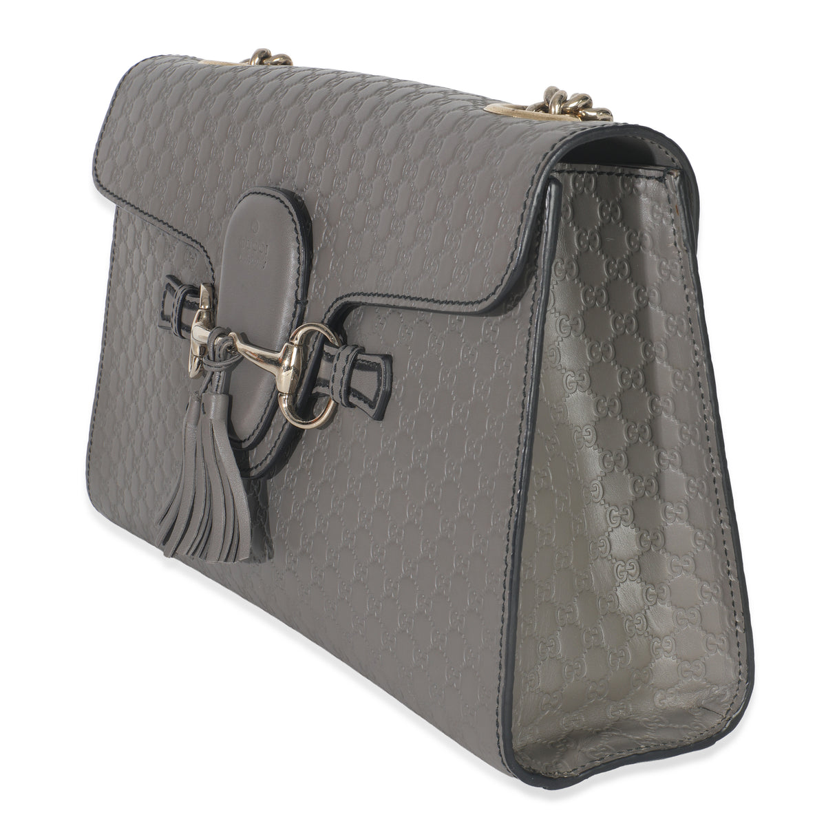 Grey Guccissima Leather Medium Chain Shoulder Bag