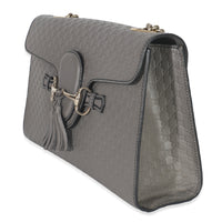 Grey Guccissima Leather Medium Chain Shoulder Bag