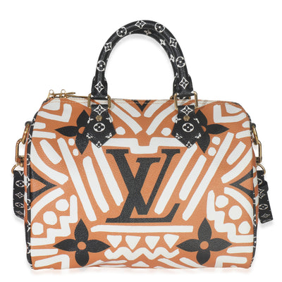 Creme Caramel Monogram Canvas Crafty Speedy Bandouliere 25