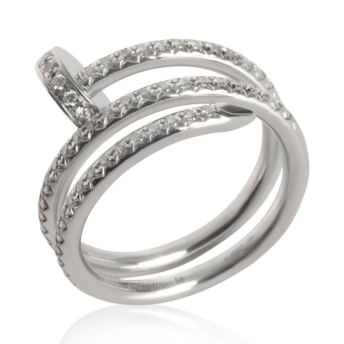 White Gold Diamond Double Juste Un Clou Ring