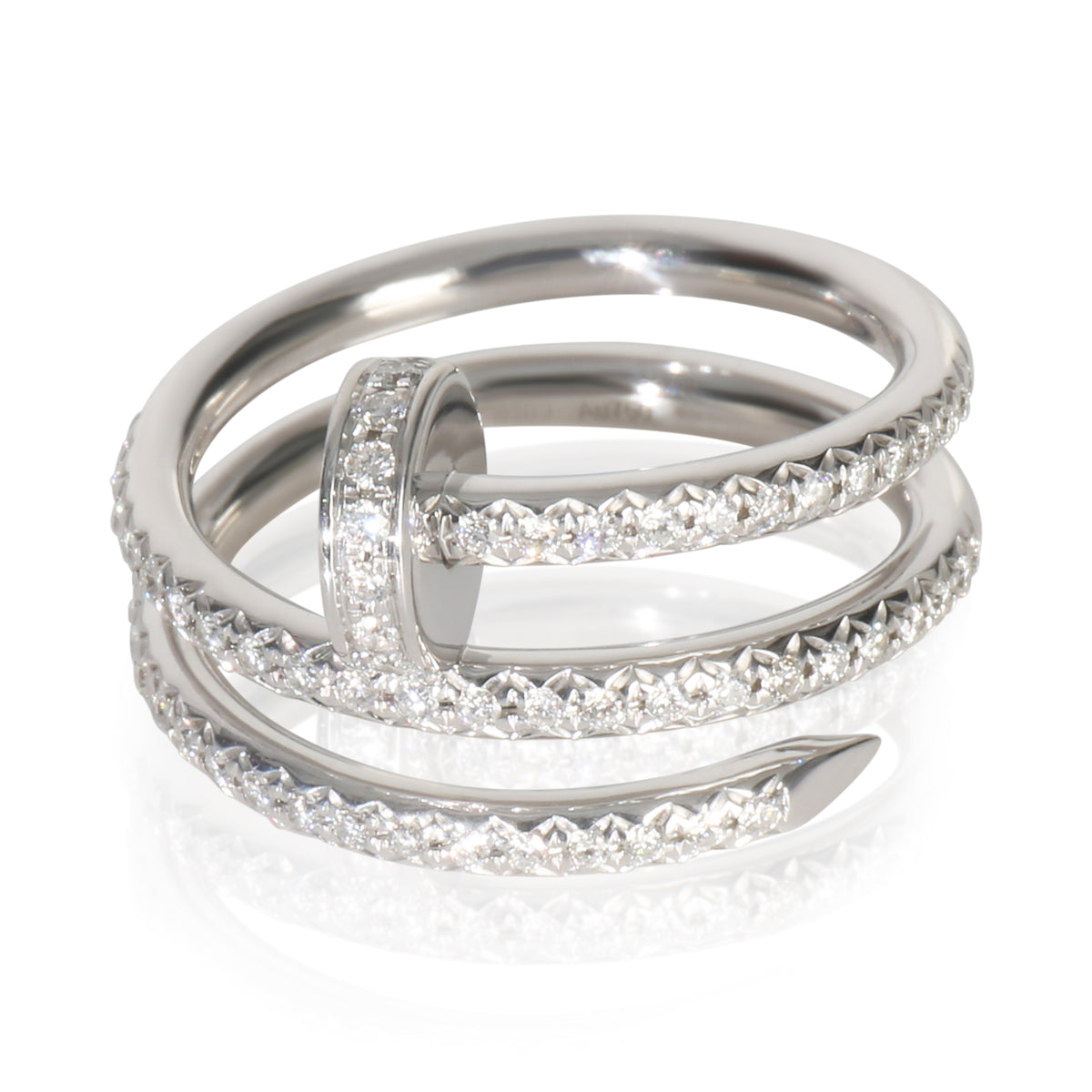 White Gold Diamond Double Juste Un Clou Ring