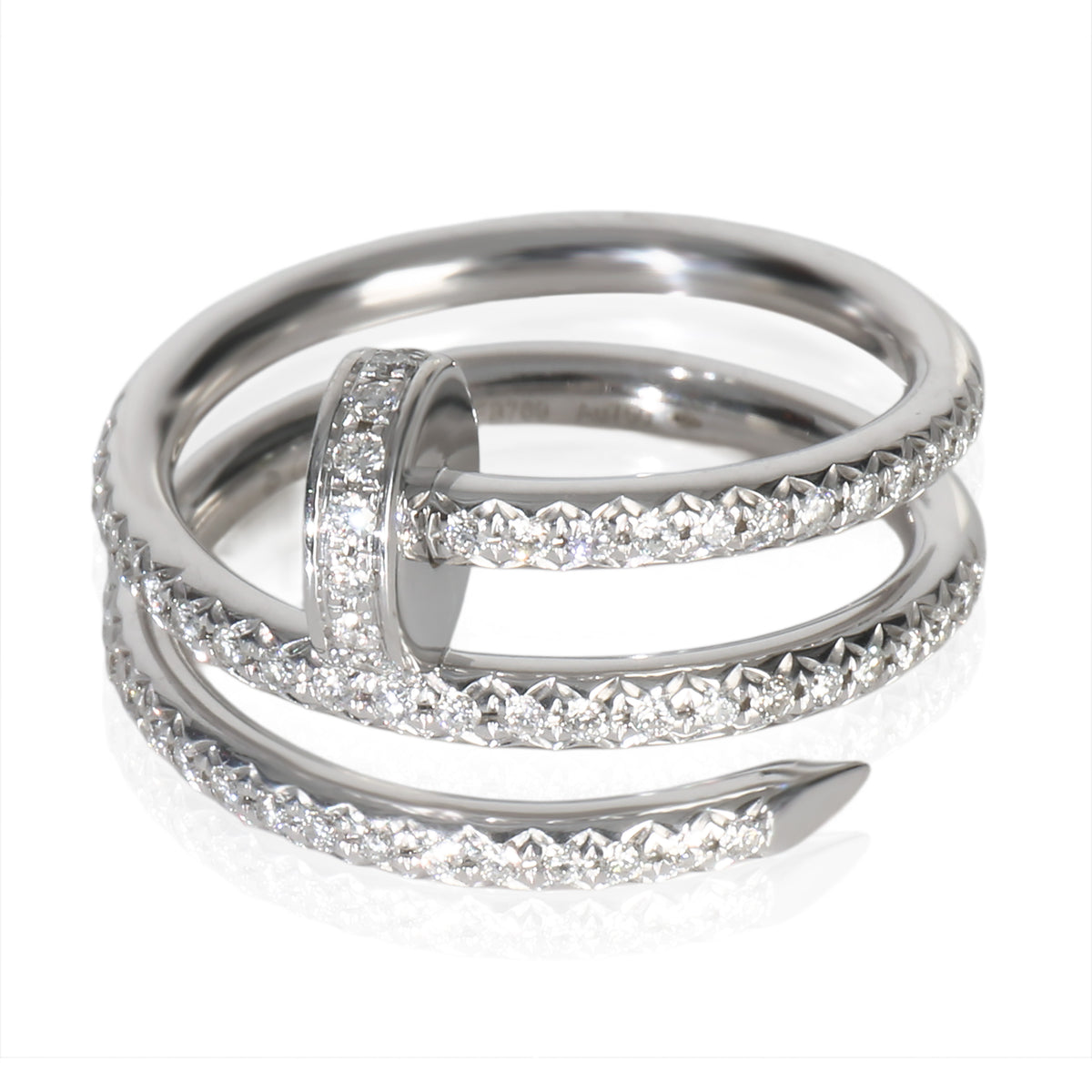 White Gold Diamond Double Juste Un Clou Ring