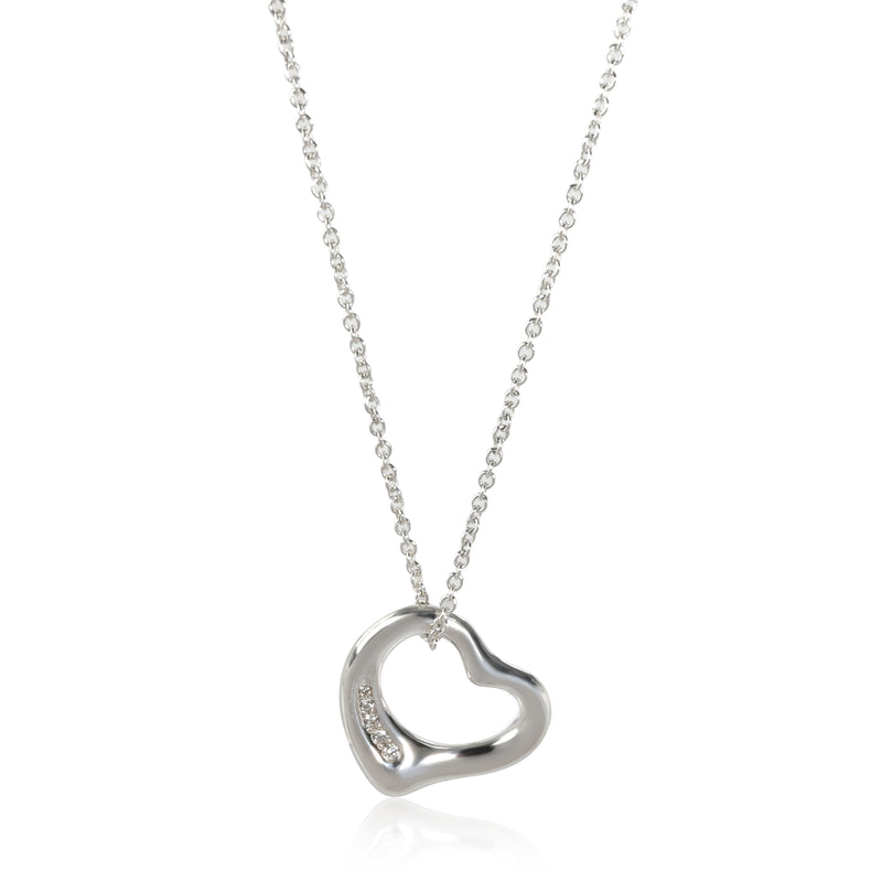 Platinum Diamond Elsa Peretti Open Heart Pendant