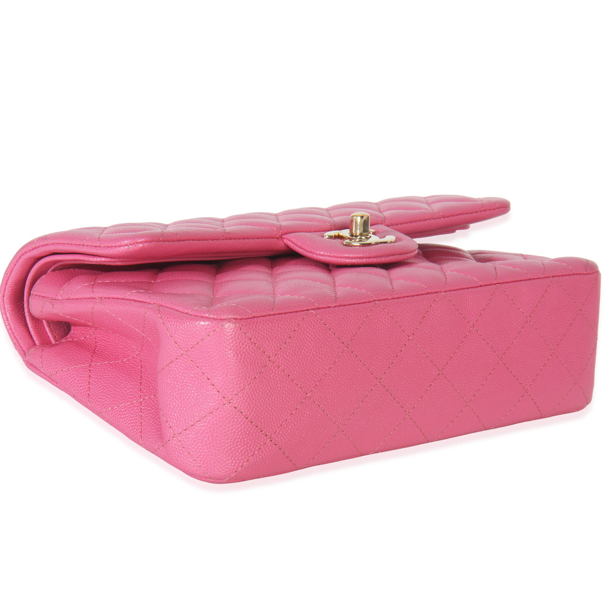 22P Pink Quilted Caviar Small Classic Double Flap Bag