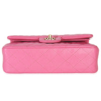 22P Pink Quilted Caviar Small Classic Double Flap Bag