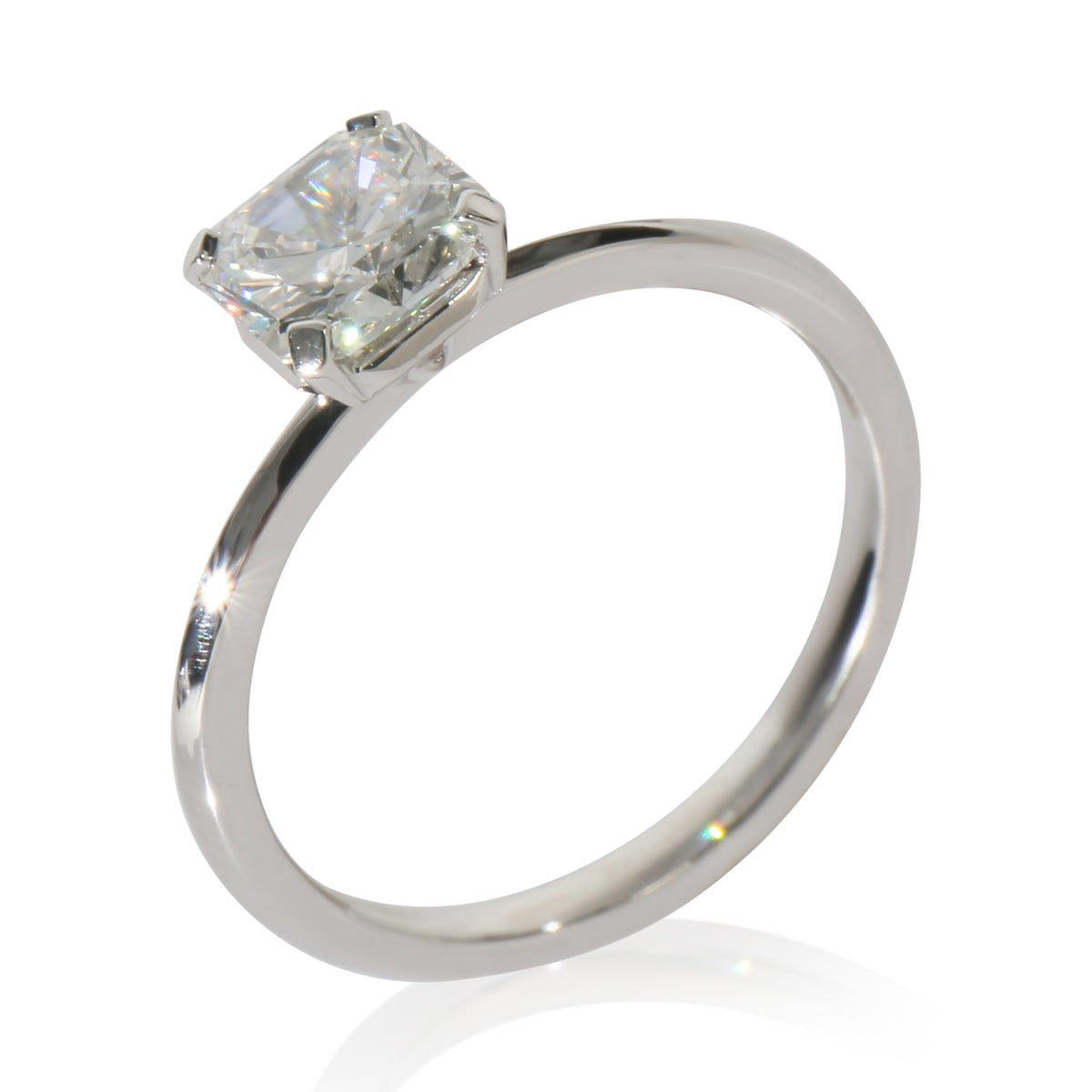 Platinum Tiffany & Co. Tiffany True Solitaire Engagement Ring, .91 Ct. F VS1