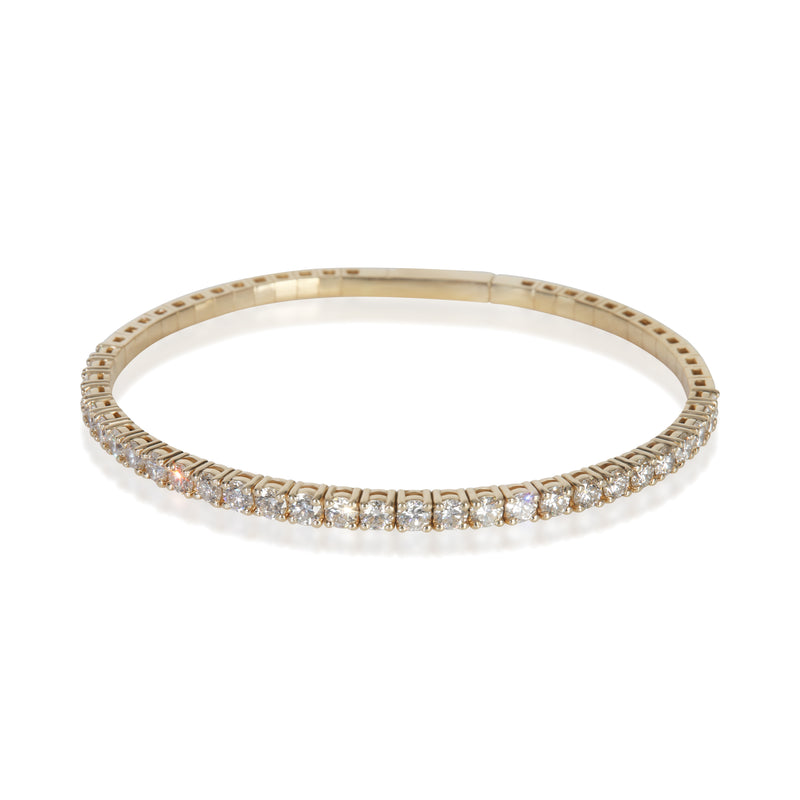 Yellow Gold Diamond Flexible Bangle Bracelet