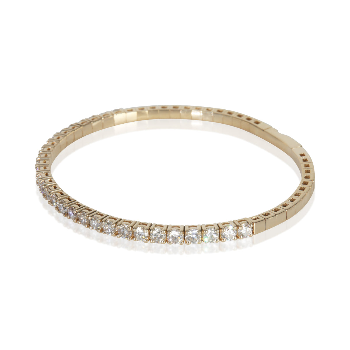Yellow Gold Diamond Flexible Bangle Bracelet