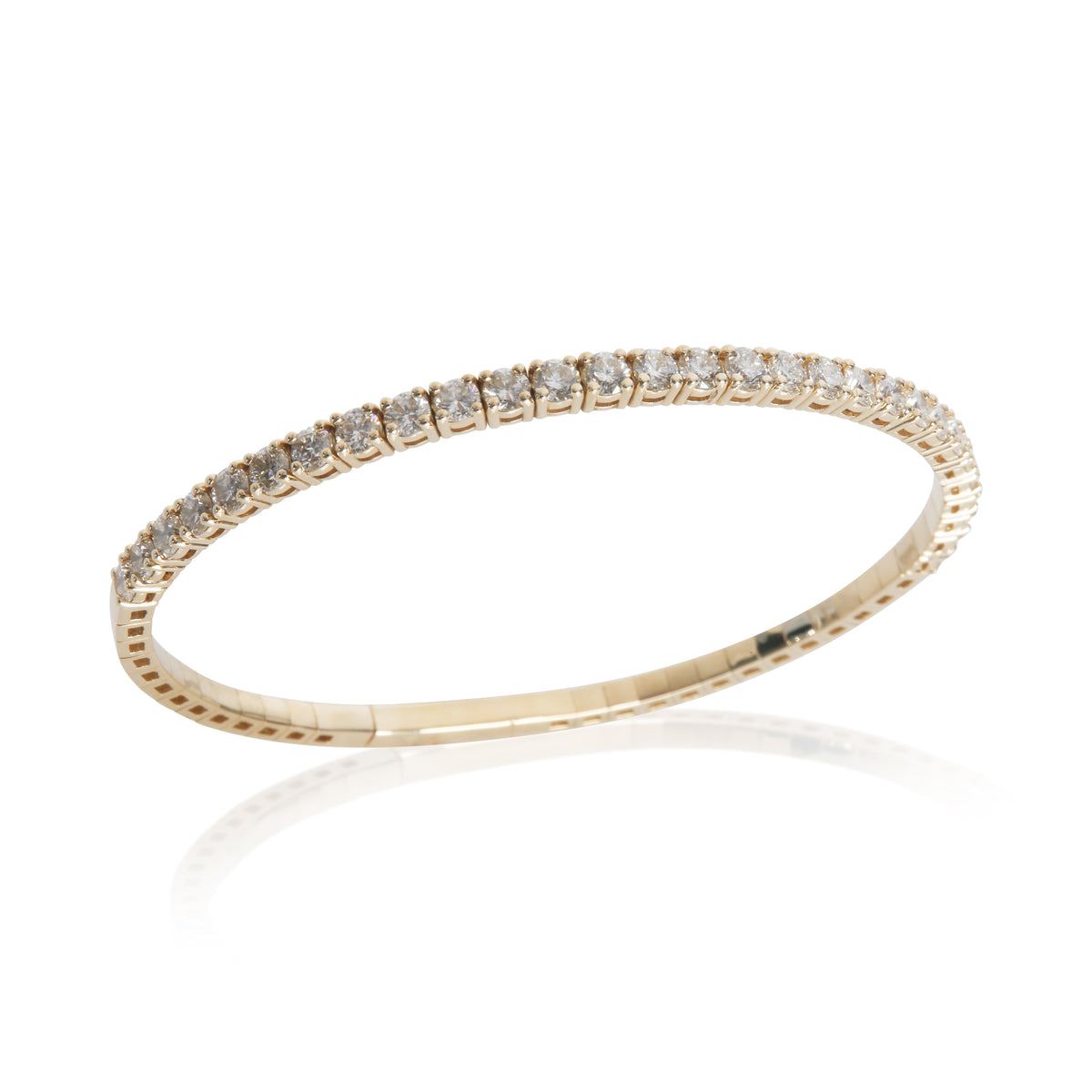 Yellow Gold Diamond Flexible Bangle Bracelet