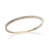 Yellow Gold Diamond Flexible Bangle Bracelet