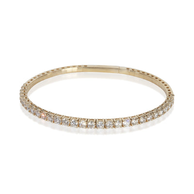Yellow Gold Diamond Flexible Bangle Bracelet