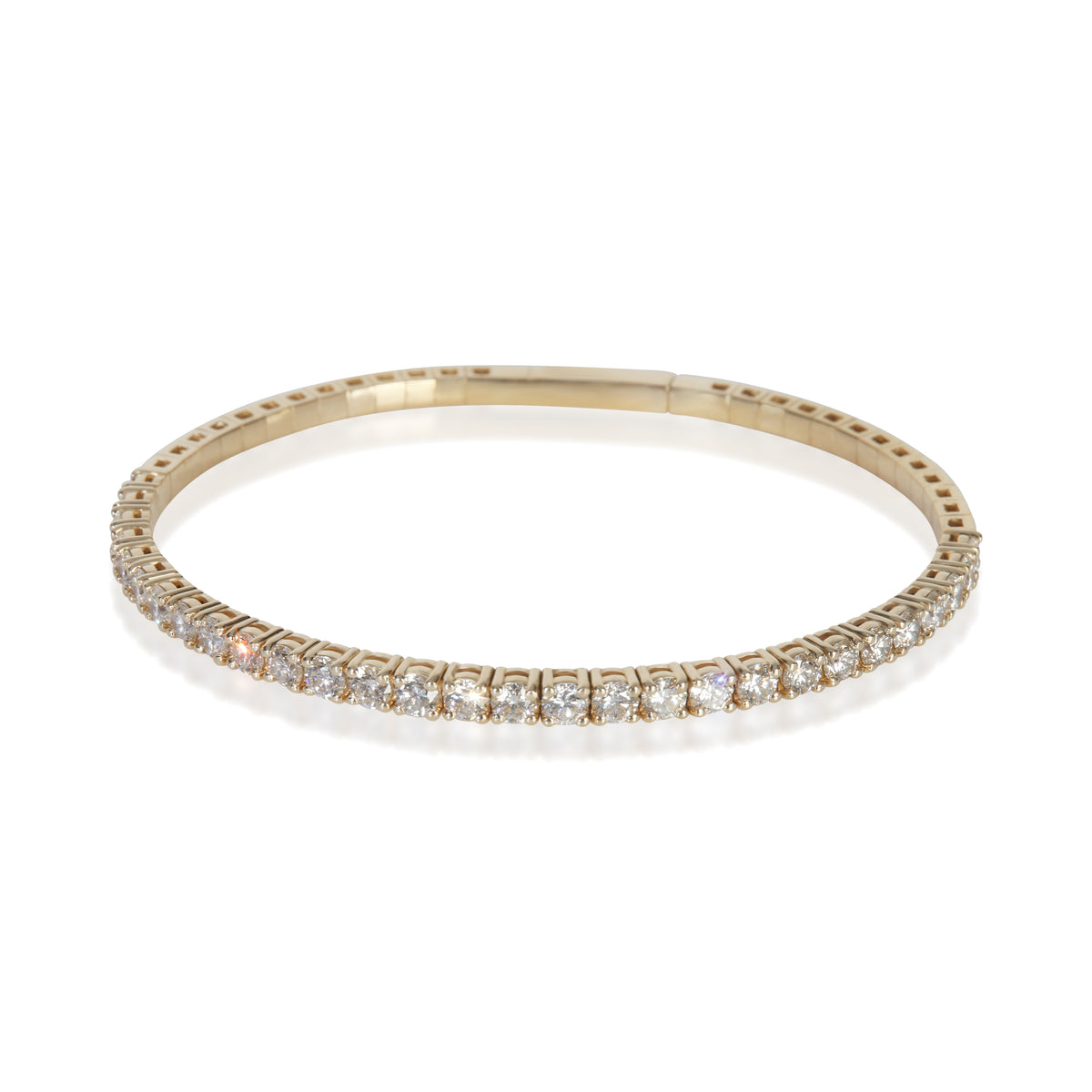 Yellow Gold Diamond Flexible Bangle Bracelet