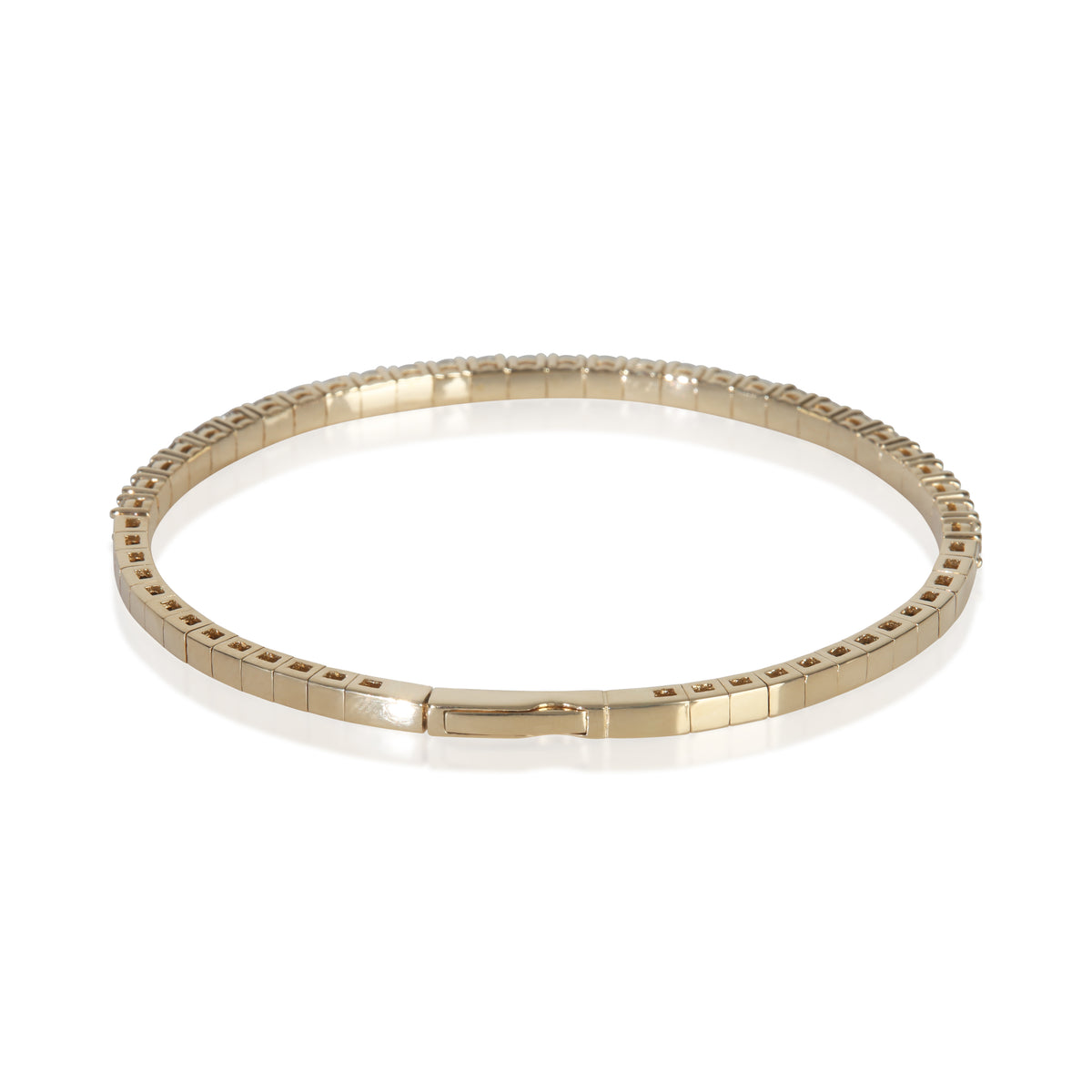 Yellow Gold Diamond Flexible Bangle Bracelet