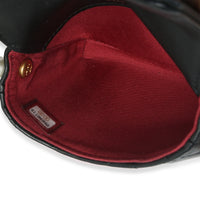 Black Quilted Calfskin About Pearls Card Holder With Chain