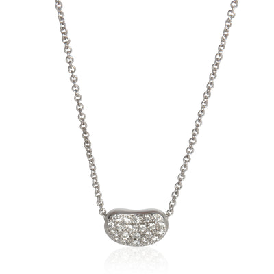 Platinum Diamond Elsa Peretti Bean Pendant