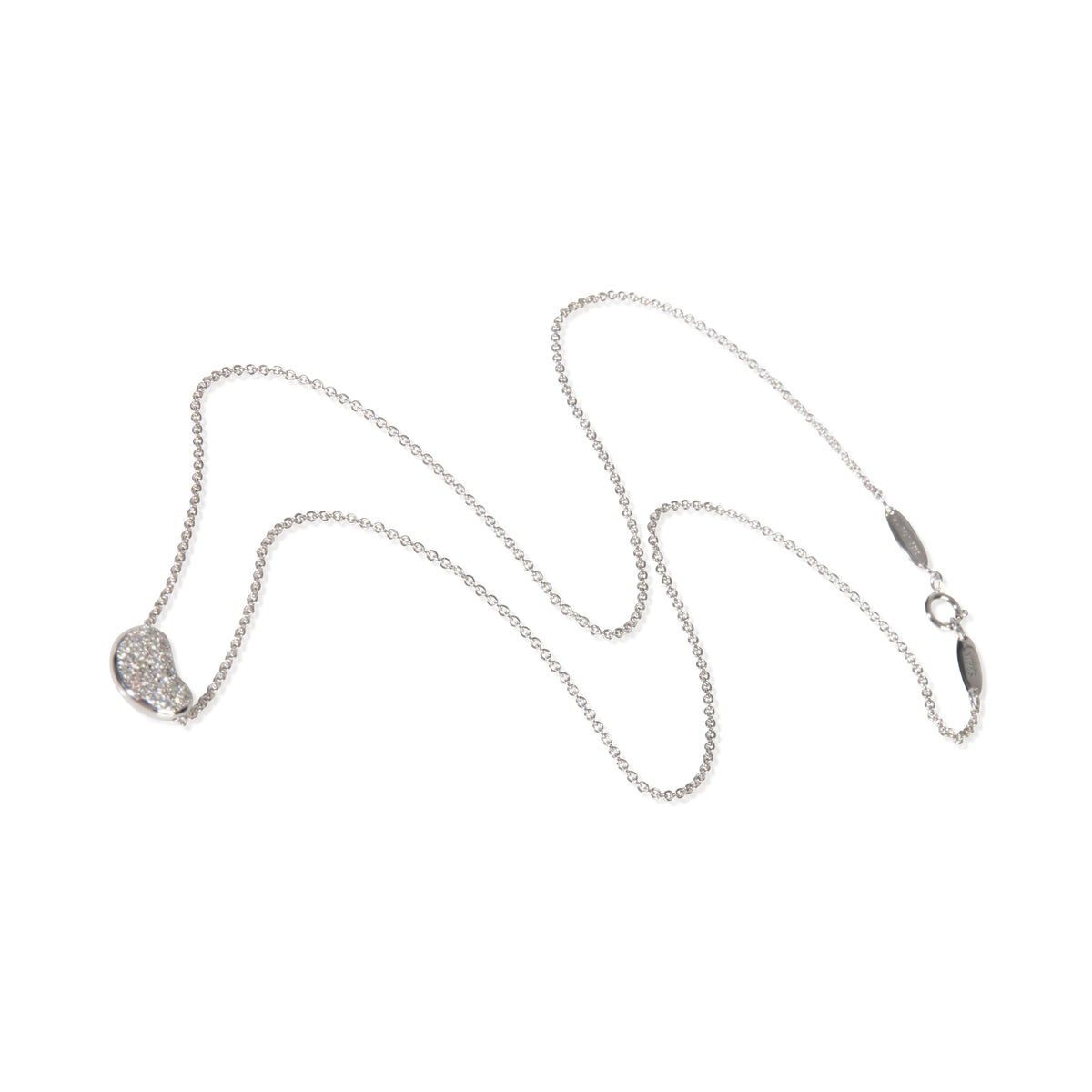 Platinum Diamond Elsa Peretti Bean Pendant