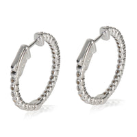 White Gold Diamond In & Out Hoop Earrings